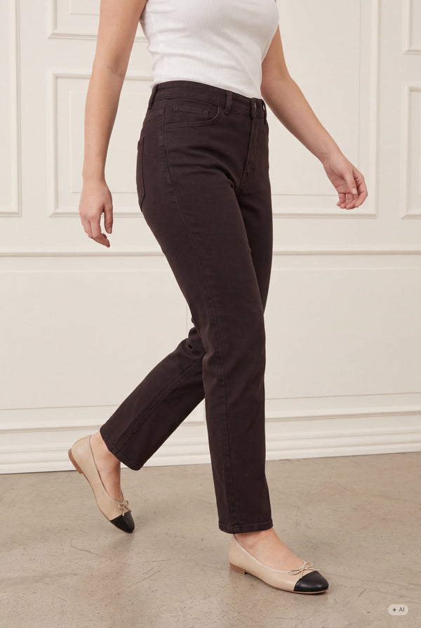 I SAY Monza Straight Pant Pants 356 Dark brown