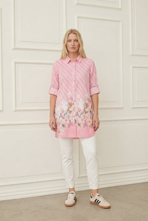 I SAY Mynte Tunic Dress Tunics N32 Pink Tone Borderprint