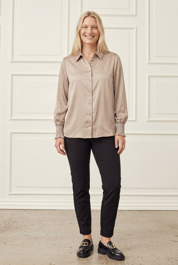 I SAY Nanina Smock Shirt Shirts 117 Dark Sand
