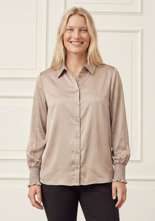 I SAY Nanina Smock Shirt Shirts 117 Dark Sand