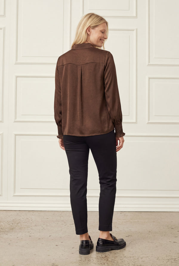 I SAY Nanina Smock Shirt Shirts 356 Dark brown