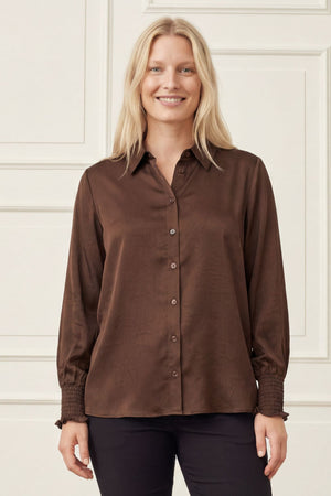 I SAY Nanina Smock Shirt Shirts 356 Dark brown