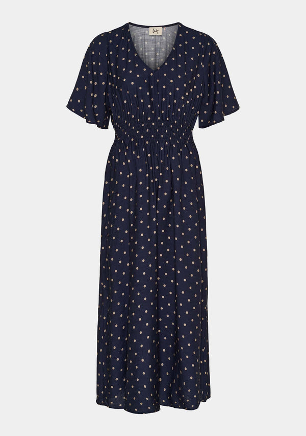 I SAY Naomi Stretch Dress Dresses D67 Navy Dot