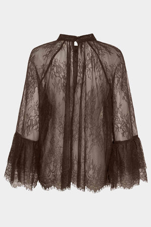 I SAY Nicole Lace Blouse Blouses 356 Dark brown