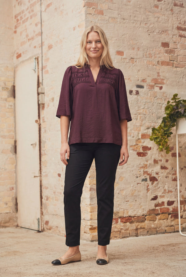 I SAY Nova s/s Blouse Blouses 419 Aubergine