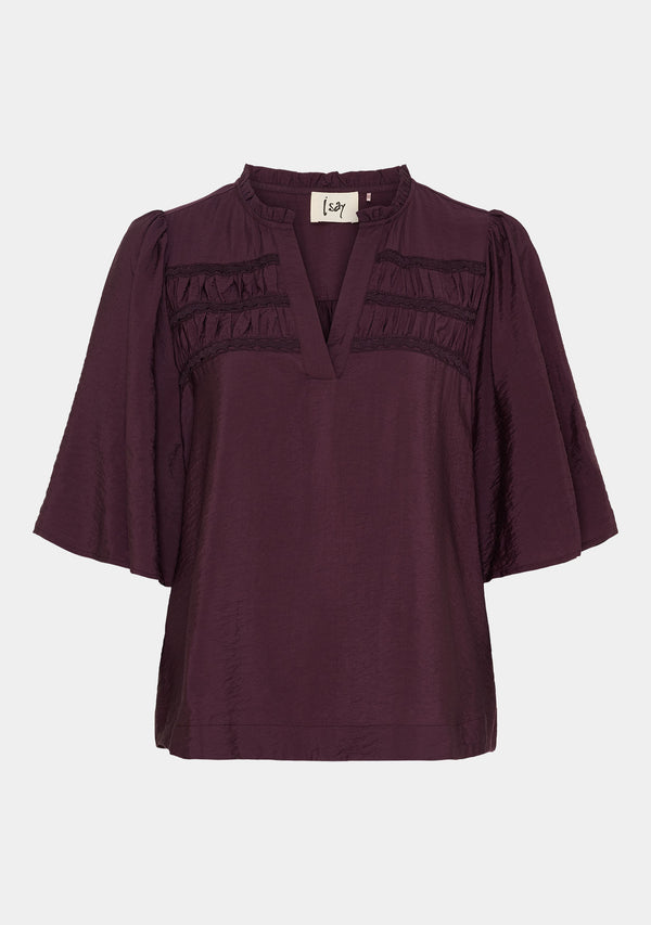 I SAY Nova s/s Blouse Blouses 419 Aubergine