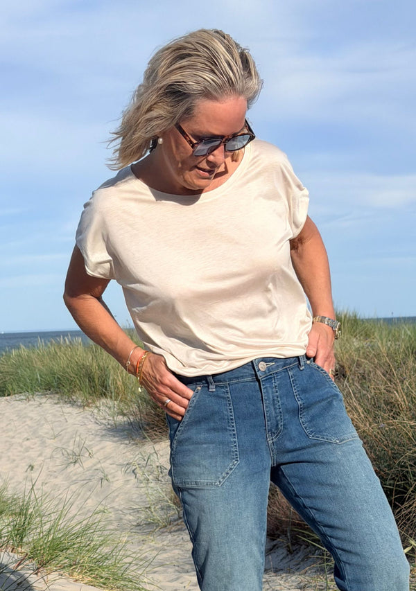 I SAY Nugga Viscose T-Shirt Basics 112 Sand