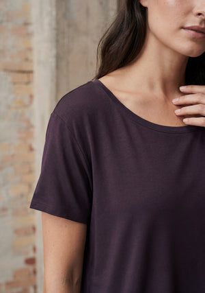 I SAY Nugga Viscose T-Shirt Basics 419 Aubergine