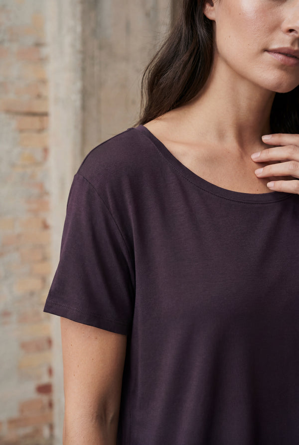 I SAY Nugga Viscose T-Shirt Basics 419 Aubergine