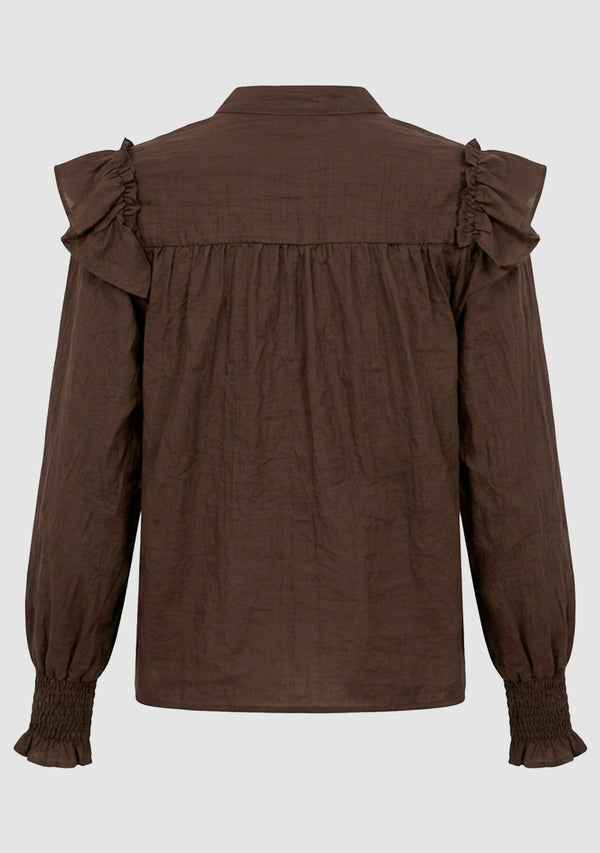 I SAY Olise Flounce Shirt Shirts 885 Khaki