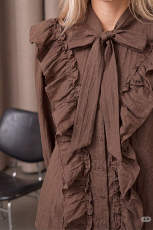 I SAY Olise Flounce Shirt Shirts 885 Khaki