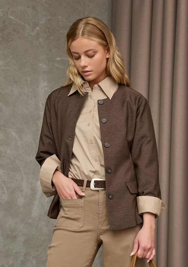 I SAY Osa Blazer Jackets 126 Brown Melange