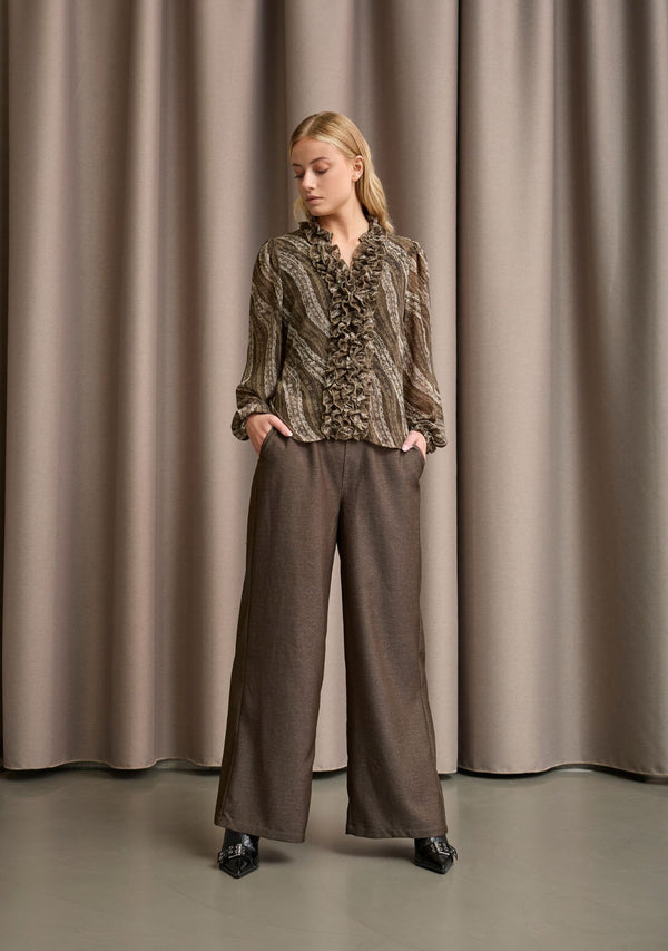 I SAY Osa Classic Pant Pants 126 Brown Melange