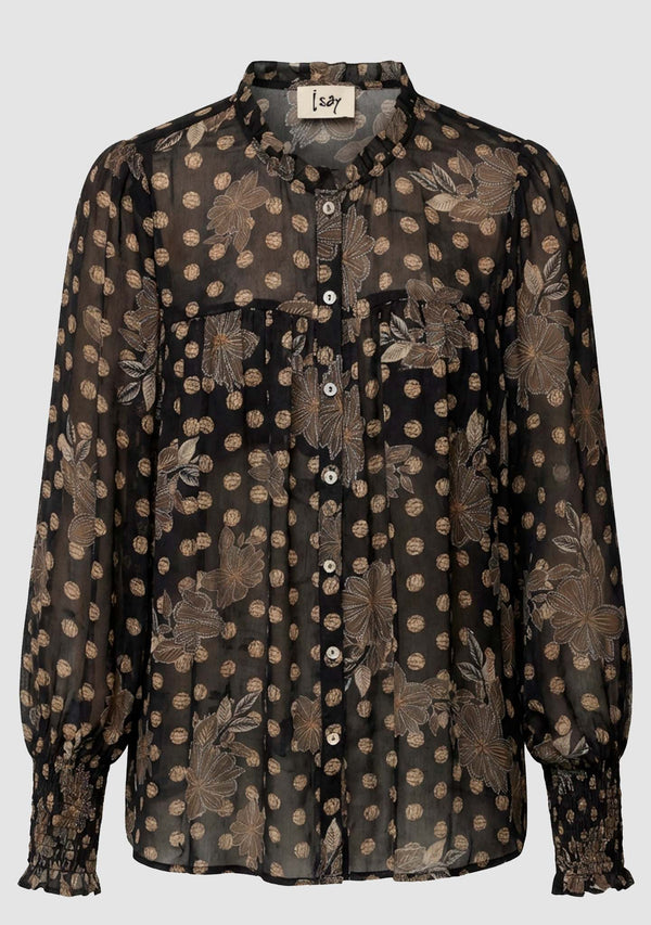 I SAY Otella Smock Shirt Shirts N64 Flower/Dot Print