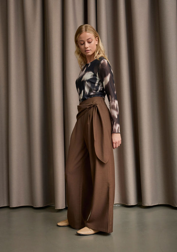 I SAY Ova Wide Pant Pants 304 Brown