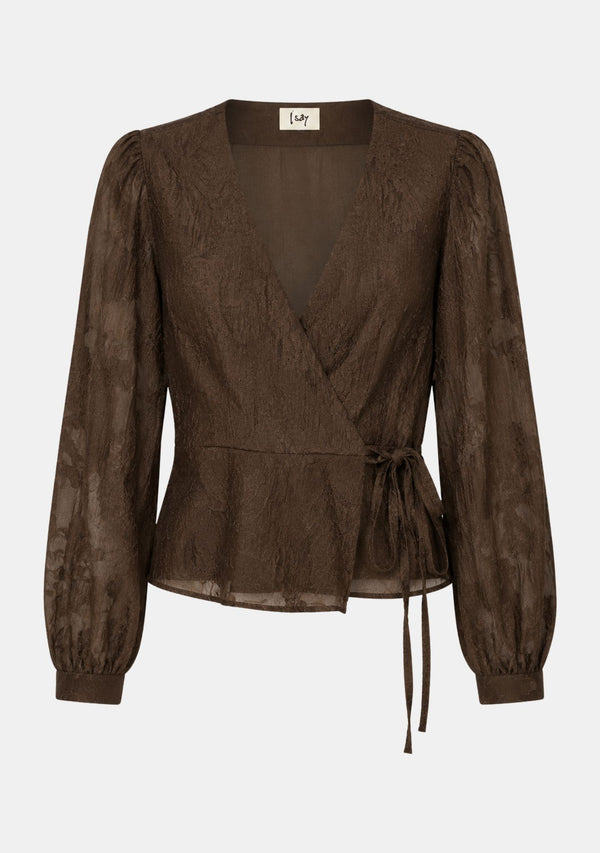 I SAY Ova Wrap Blouse Blouses B97 Bronze Look