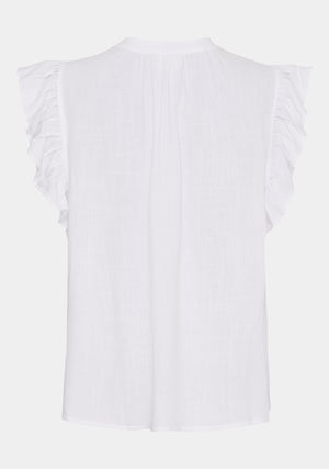 I SAY Pearl Flounce Top Tops 100 White