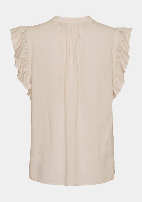 I SAY Pearl Flounce Top Tops 112 Sand