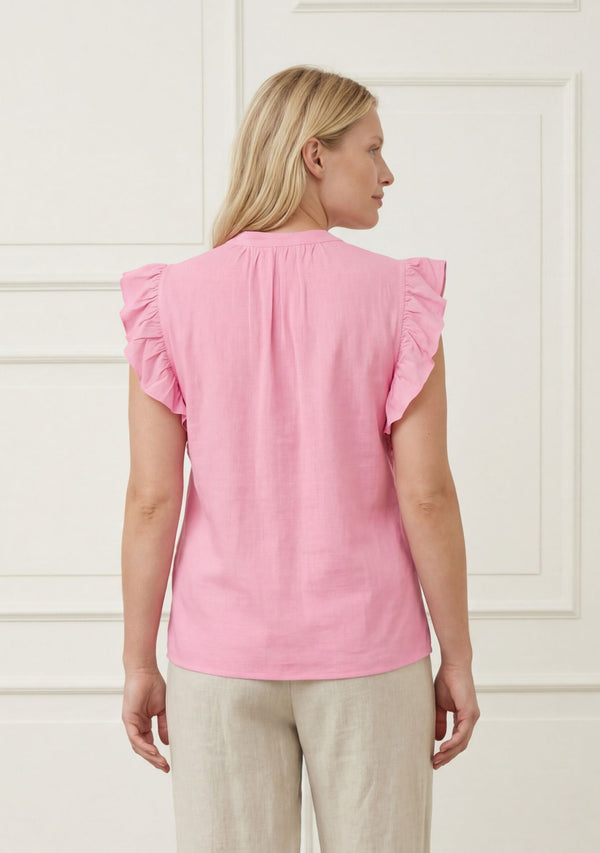 I SAY Pearl Flounce Top Tops 550 Fresh Pink