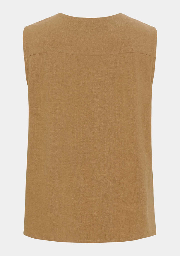 I SAY Pearl V-Neck Top Tops 321 Luxury Camel