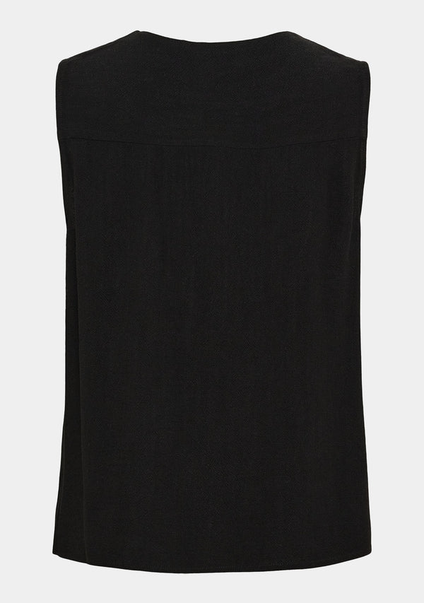 I SAY Pearl V-Neck Top Tops 900 Black