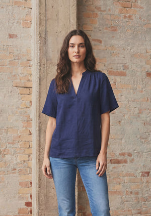 I SAY Pearl s/s Blouse Blouses 640 Navy