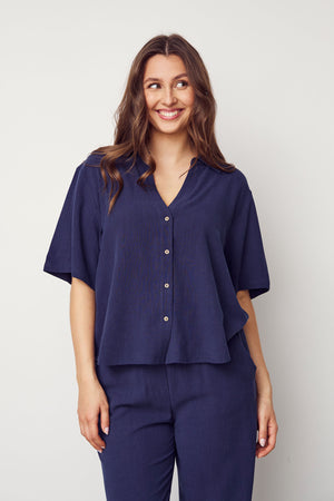 I SAY Pearl s/s Shirt Shirts 640 Navy
