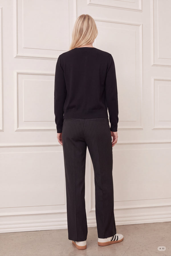 I SAY Rimini Striped Pant Pants L46 Black Pinstripe