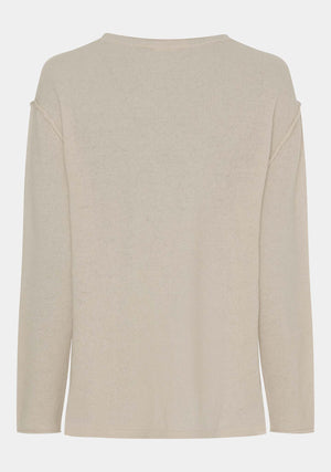 I SAY Robin V-Neck Pullover  Knitwear 146 Cream