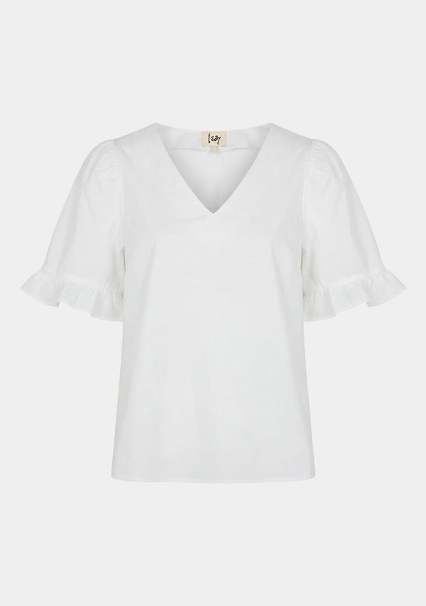 I SAY Sigga Flounce Blouse Blouses 100 White