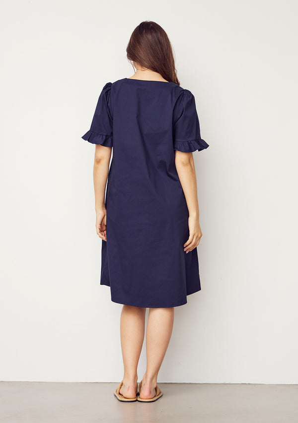 I SAY Sigga Flounce Dress Dresses 640 Navy