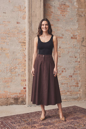 I SAY Sigga Long Skirt Skirts 356 Dark brown