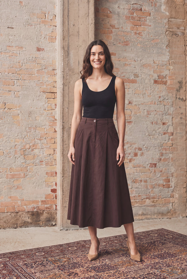 I SAY Sigga Long Skirt Skirts 356 Dark brown