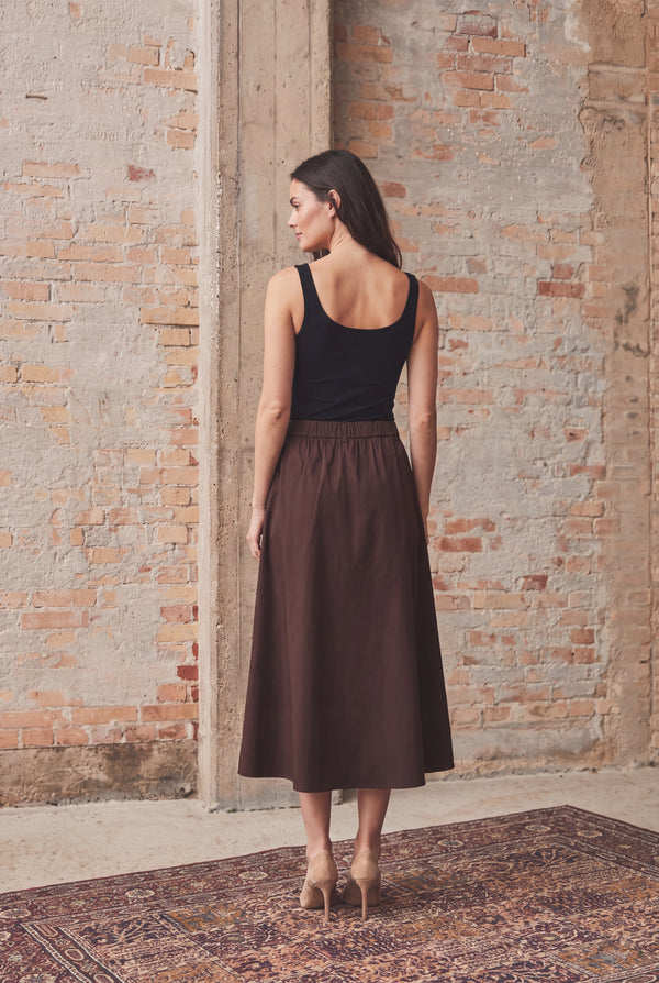 I SAY Sigga Long Skirt Skirts 356 Dark brown
