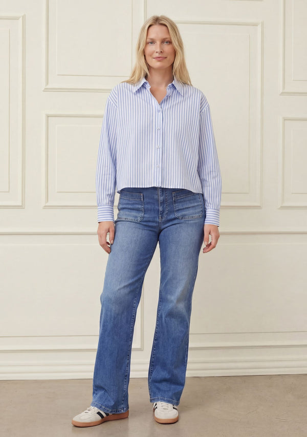 I SAY Sigga Shirt Jacket Shirts N38 Light Blue/White Stripe