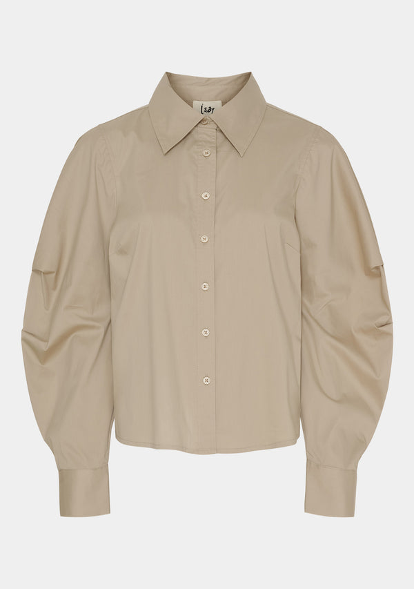 I SAY Sigga Sleeve Shirt Shirts 366 Light Taupe