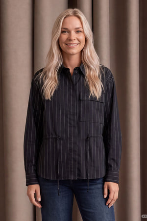 I SAY Sigga Striped Jacket Jackets N66 Black Pinstripe