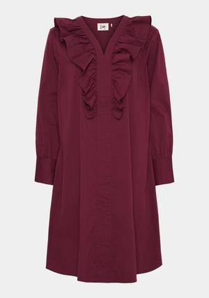 I SAY Sigga V-Flounce Dress Dresses 434 Wine