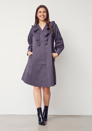 I SAY Sigga V-Flounce Dress Dresses 911 Grey