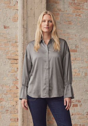 I SAY Steff Flounce Shirt Shirts 911 Grey