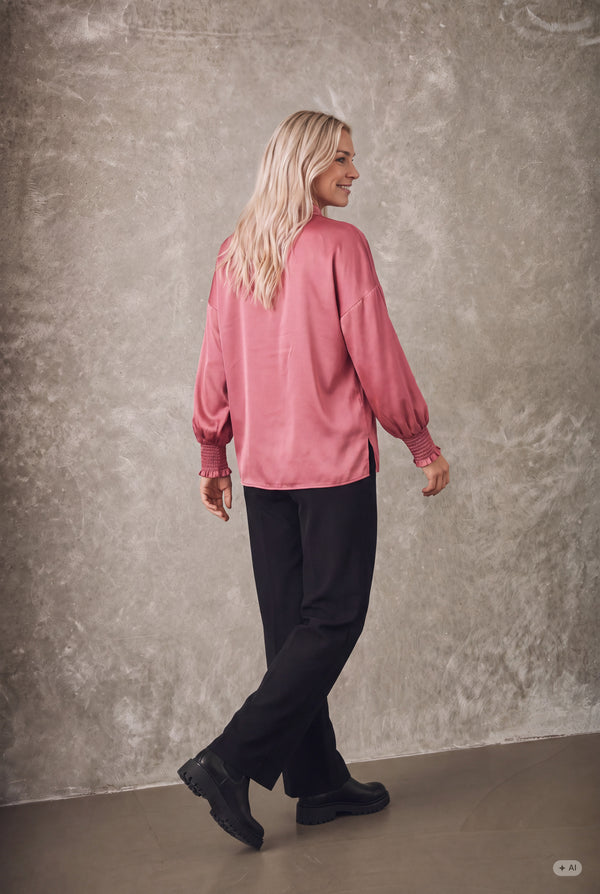 I SAY Steff Highneck Blouse Blouses 402 Blush