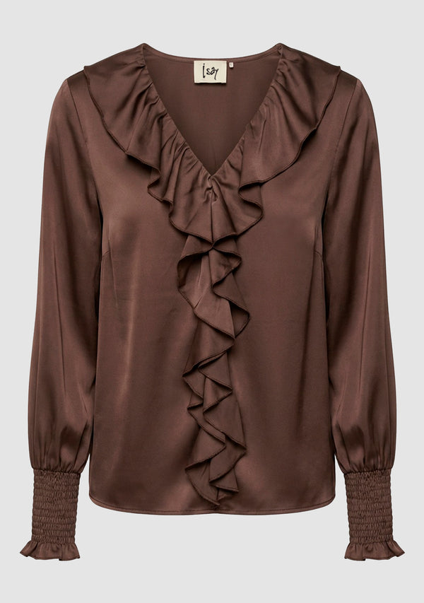 I SAY Steff Smock Blouse Blouses 356 Dark brown