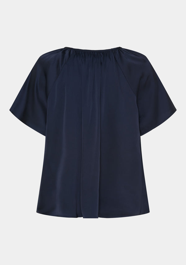 I SAY 	Steff s/s Blouse Blouses 640 Navy