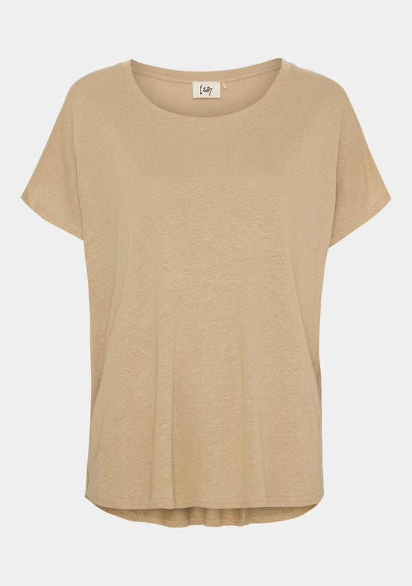 I SAY Tess O-Neck T-Shirt T-Shirts 102 Camel