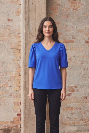 I SAY Tinni V-Neck T-Shirt Basics 636 Jeans blue