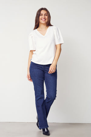 I SAY Tinni V-Neck T-Shirt Basics 100 White