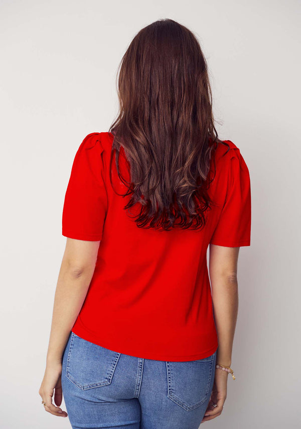 I SAY Tinni V-Neck T-Shirt T-Shirts 432 Fresh Red