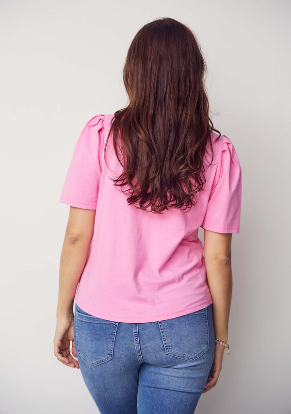 I SAY Tinni V-Neck T-Shirt T-Shirts 515 Hot pink
