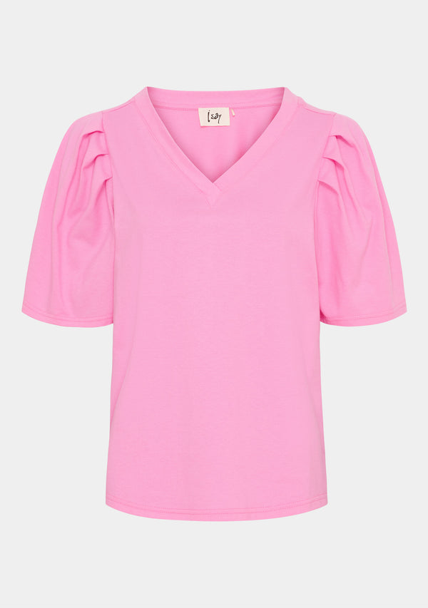 I SAY Tinni V-Neck T-Shirt T-Shirts 515 Hot pink