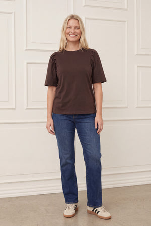 I SAY Tinni s/s T-Shirt Basics 356 Dark brown